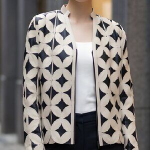 Shirt Womens Sheer Blouses Tops Jacket Leather Outfit Handmade Leaf